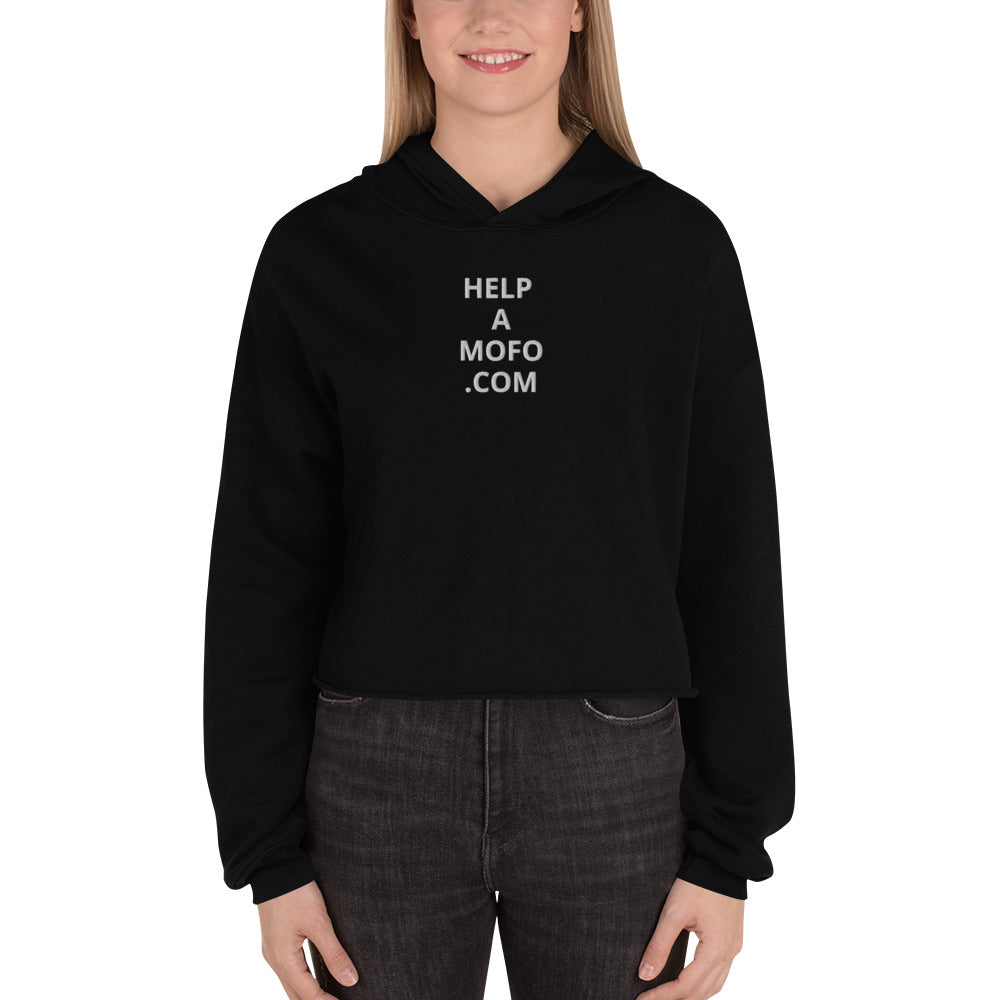 Embordered Crop Top Hoodie