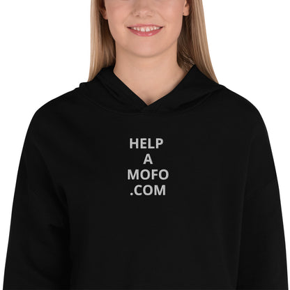 Embordered Crop Top Hoodie