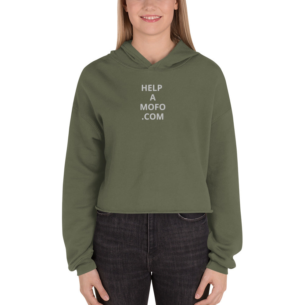 Embordered Crop Top Hoodie