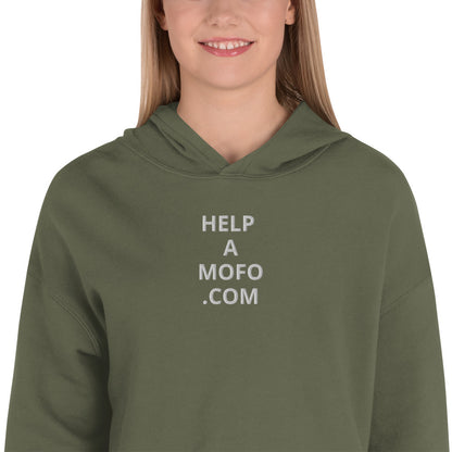 Embordered Crop Top Hoodie