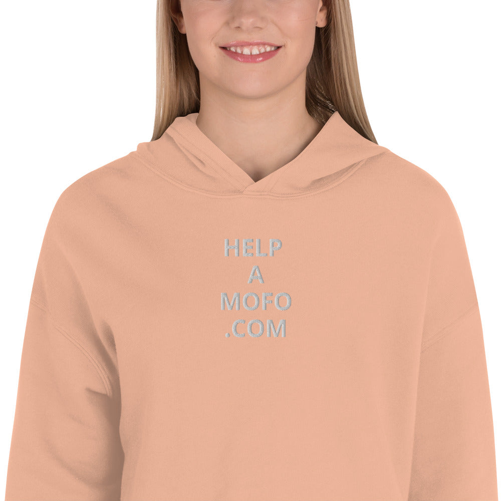 Embordered Crop Top Hoodie