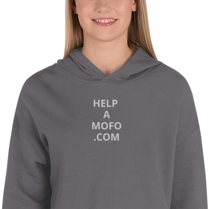 Embordered Crop Top Hoodie